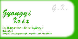 gyongyi krix business card