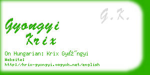 gyongyi krix business card